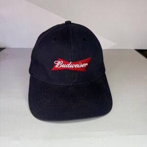 Budweiser Hat Black Adult Baseball Cap Adjustable Snapback Beer Logo